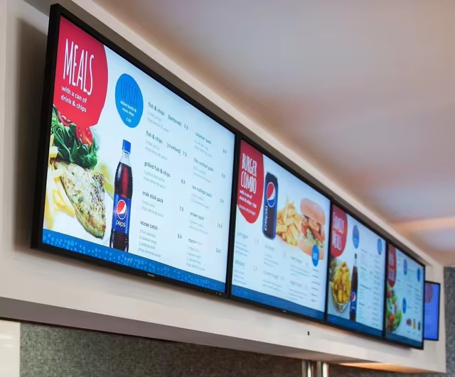 Wall-Mounted Digital Menu Boards for Restaurants